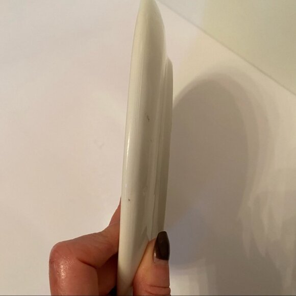 CERAMICA CUORE PLATE PLATTER ITALIAN POTTERY WHITE ORANGE PUMPKIN LEAVES HOME - Picture 8 of 14